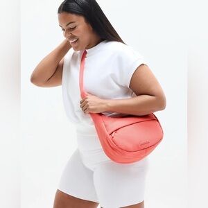 Athleta All About Small Crossbody Hobo Bag Mimosa Pink NWT